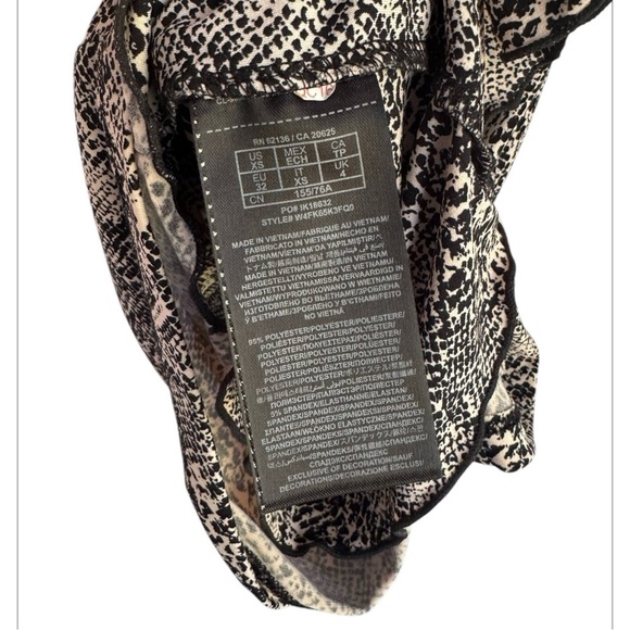 Guess Snakeskin Bodycon Mini Dress One Shoulder Cutout Party Club Date Dress XS - Picture 8 of 8